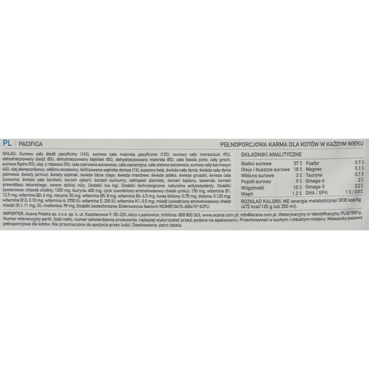Cat food Acana Pacific Fish 4,5 Kg