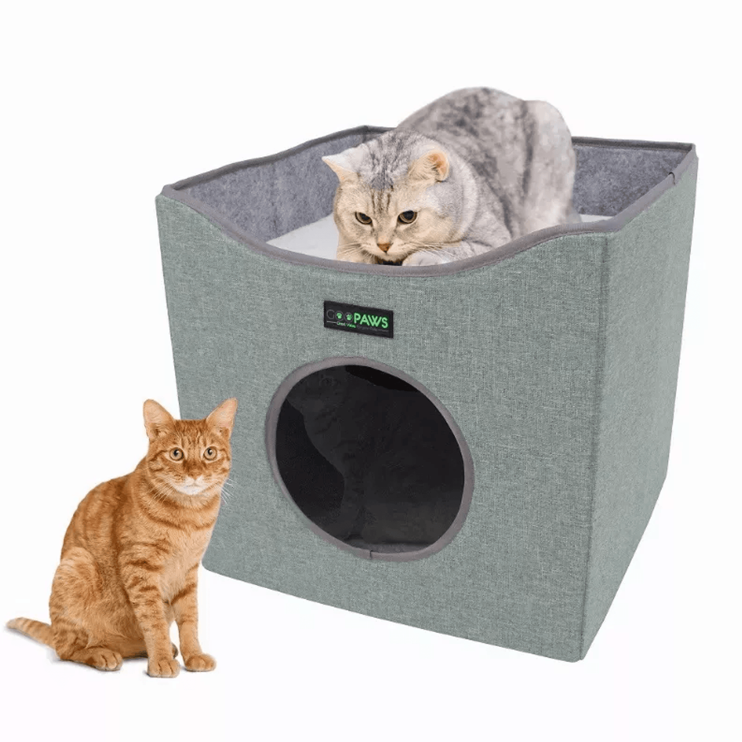 JESPET Premium Foldable Cat Condo with Reversible Cushions and Scratch-Resistant Design-5