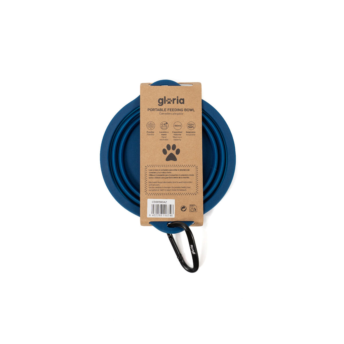 Folding Pet Bowl Gloria Blue Silicone Aluminium 550 ml-3