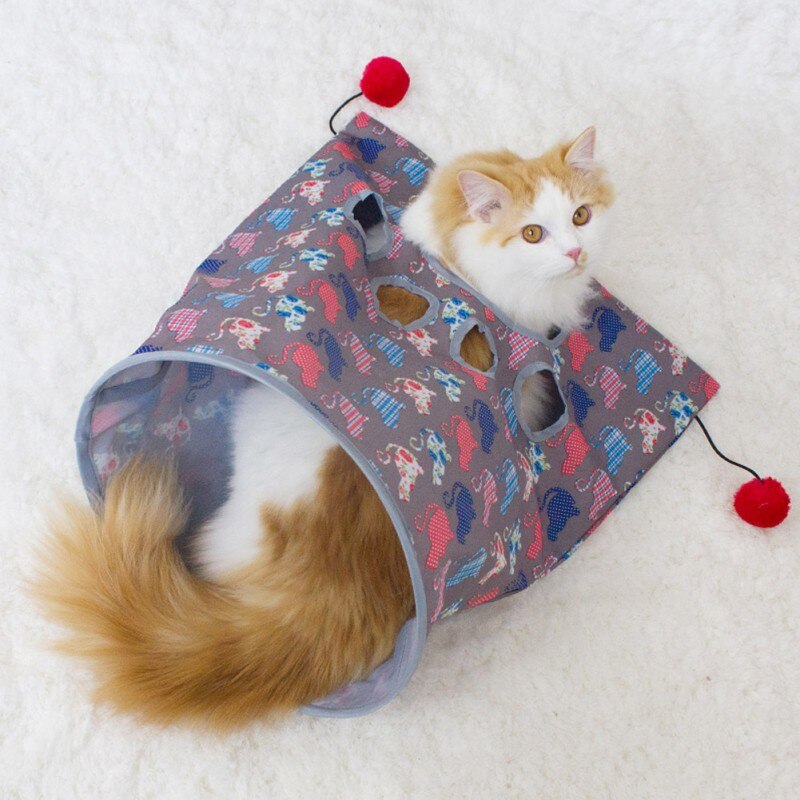 Fun Pet Cat Toys Tunnel Play Tubes Collapsible Crinkle Kitten Interactive Toys Puppy Ferrets Rabbit Play Dog Tunnel-1