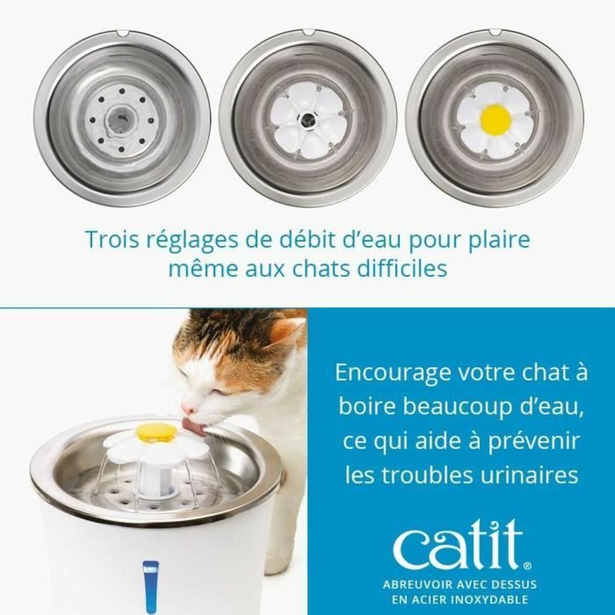 Pet Water Fountain Catit White Plastic/Stainless steel-3