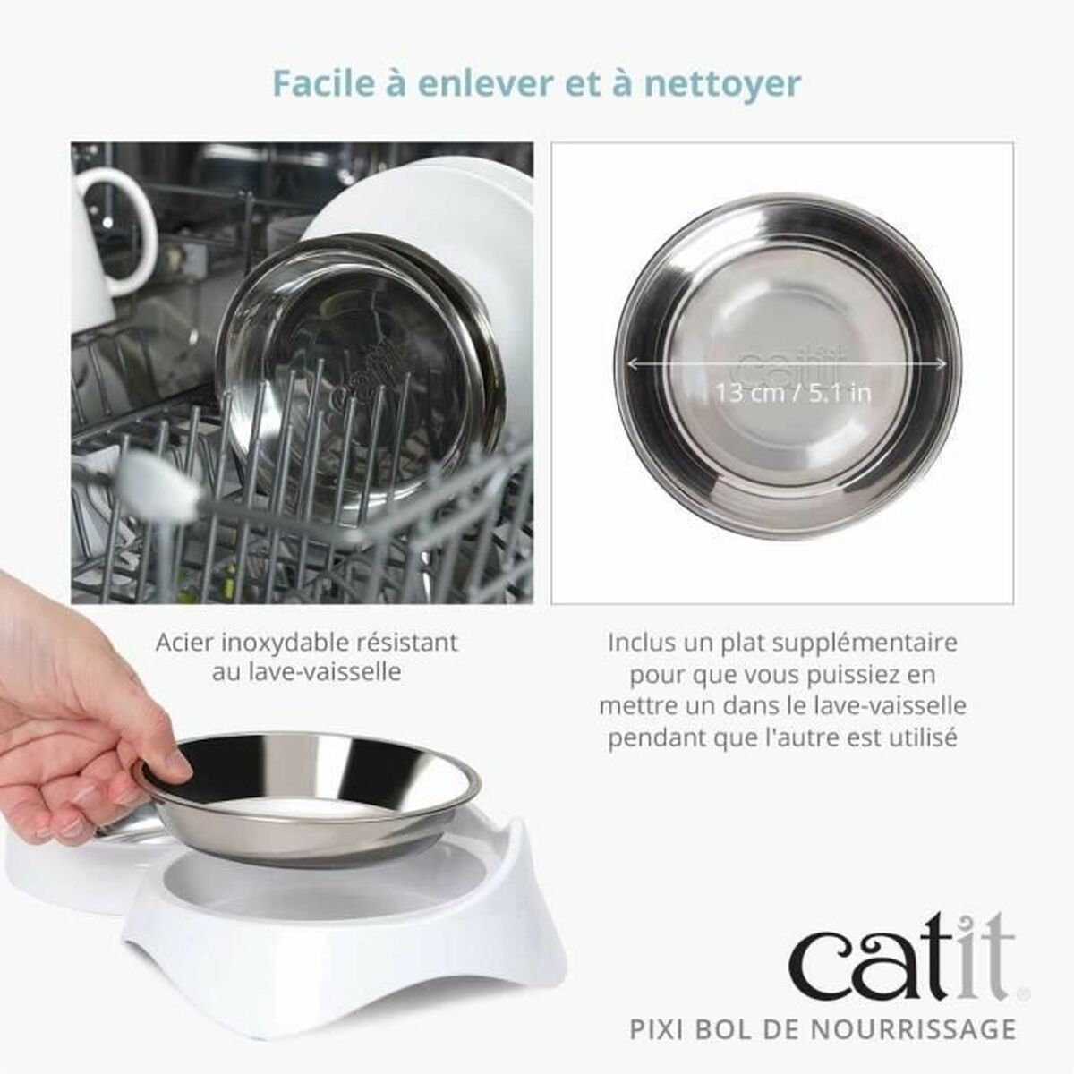 Cat Feeder Catit White Stainless steel