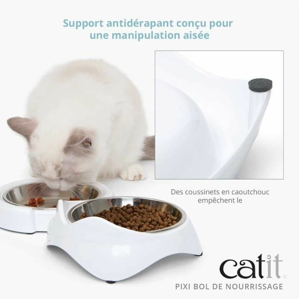 Cat Feeder Catit White Stainless steel