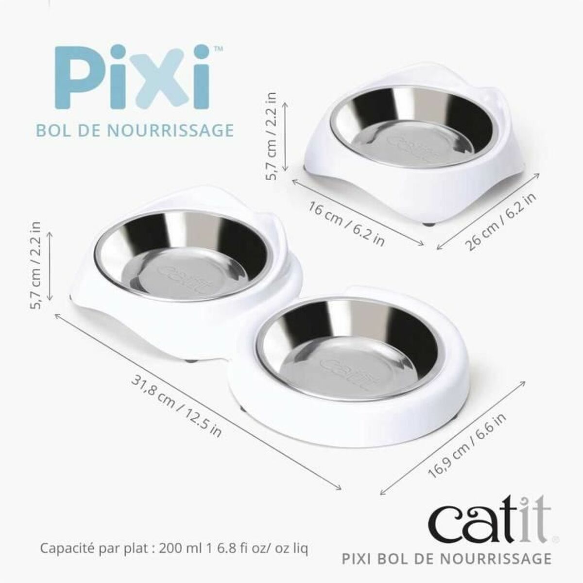 Cat Feeder Catit White Stainless steel
