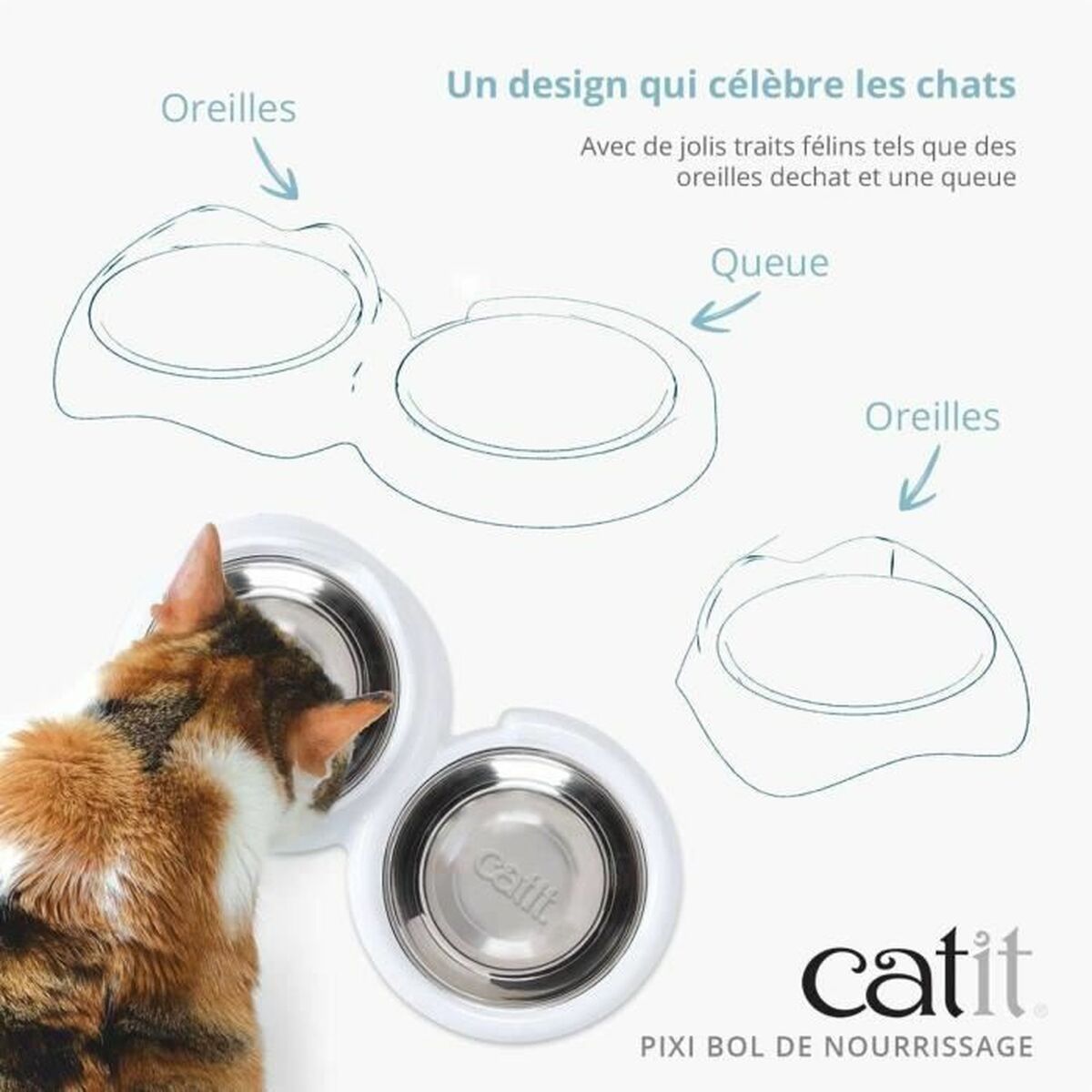 Cat Feeder Catit White Stainless steel