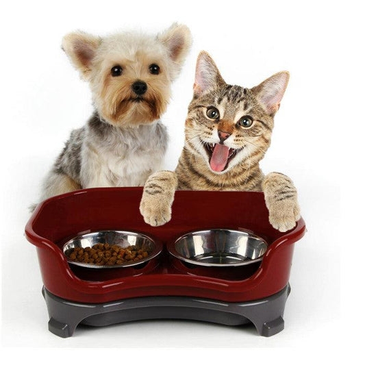 Pet Double Basin Stainless Steel Bowl Set-0