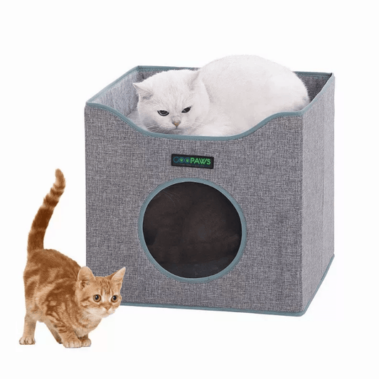 JESPET Premium Foldable Cat Condo with Reversible Cushions and Scratch-Resistant Design-0