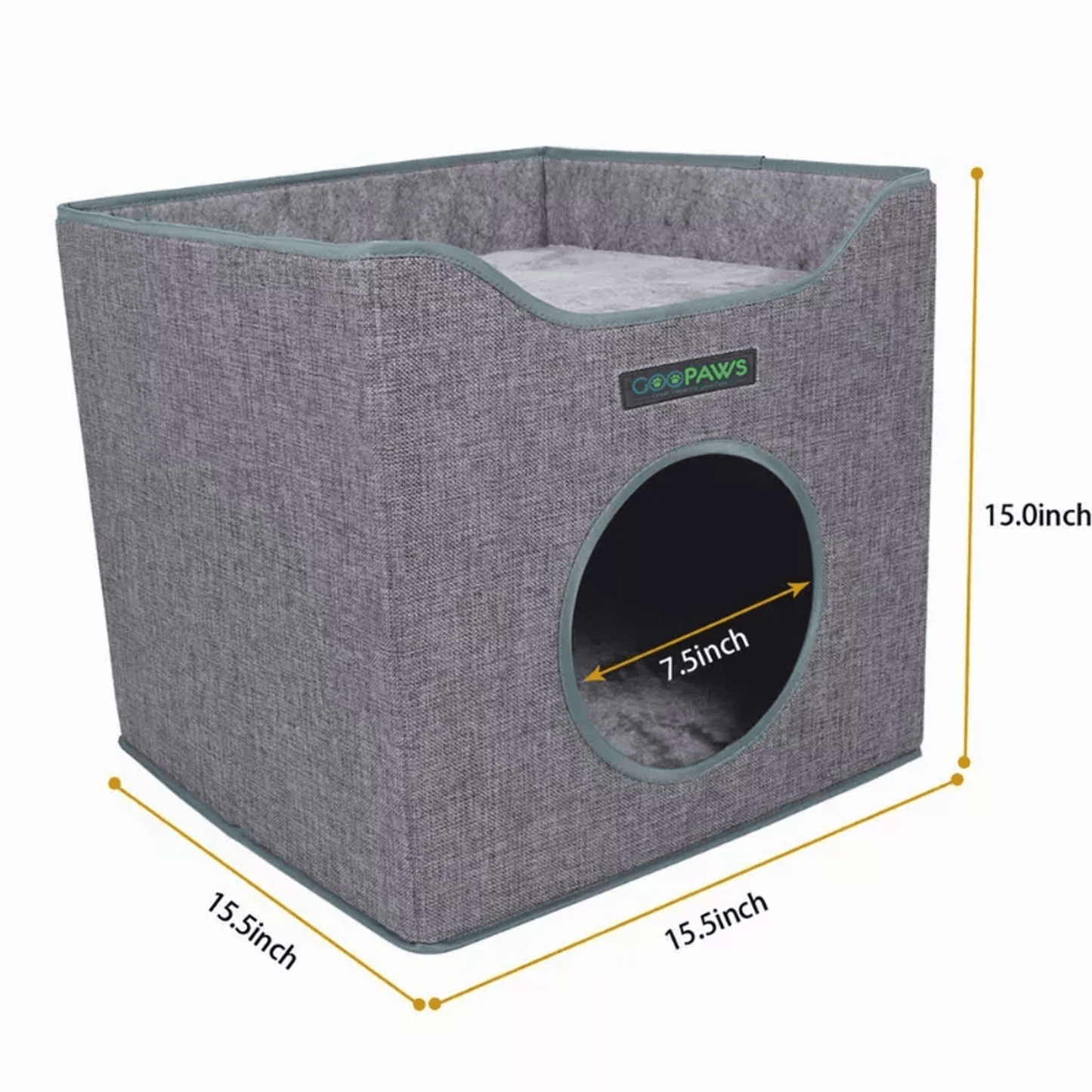 JESPET Premium Foldable Cat Condo with Reversible Cushions and Scratch-Resistant Design-3