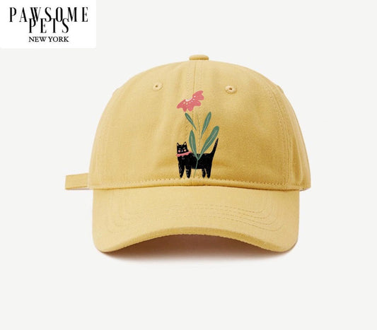 CAT MOM HAT - CAT WITH FLOWER-0