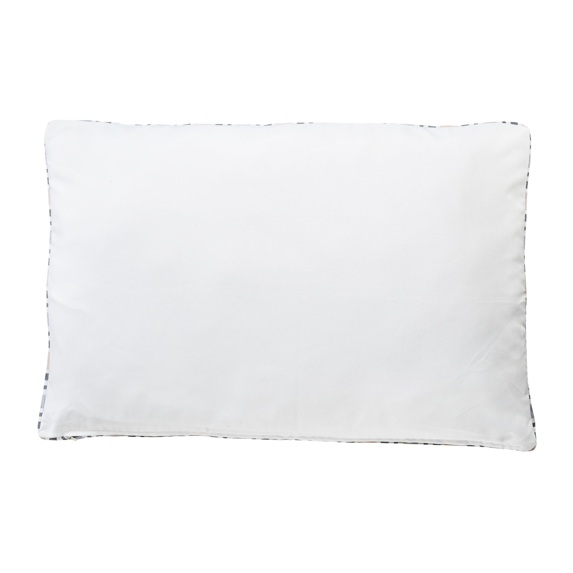 24" X 36" Gray Tan And White Striped Pillow Style Pet Bed With Removable Cover-5