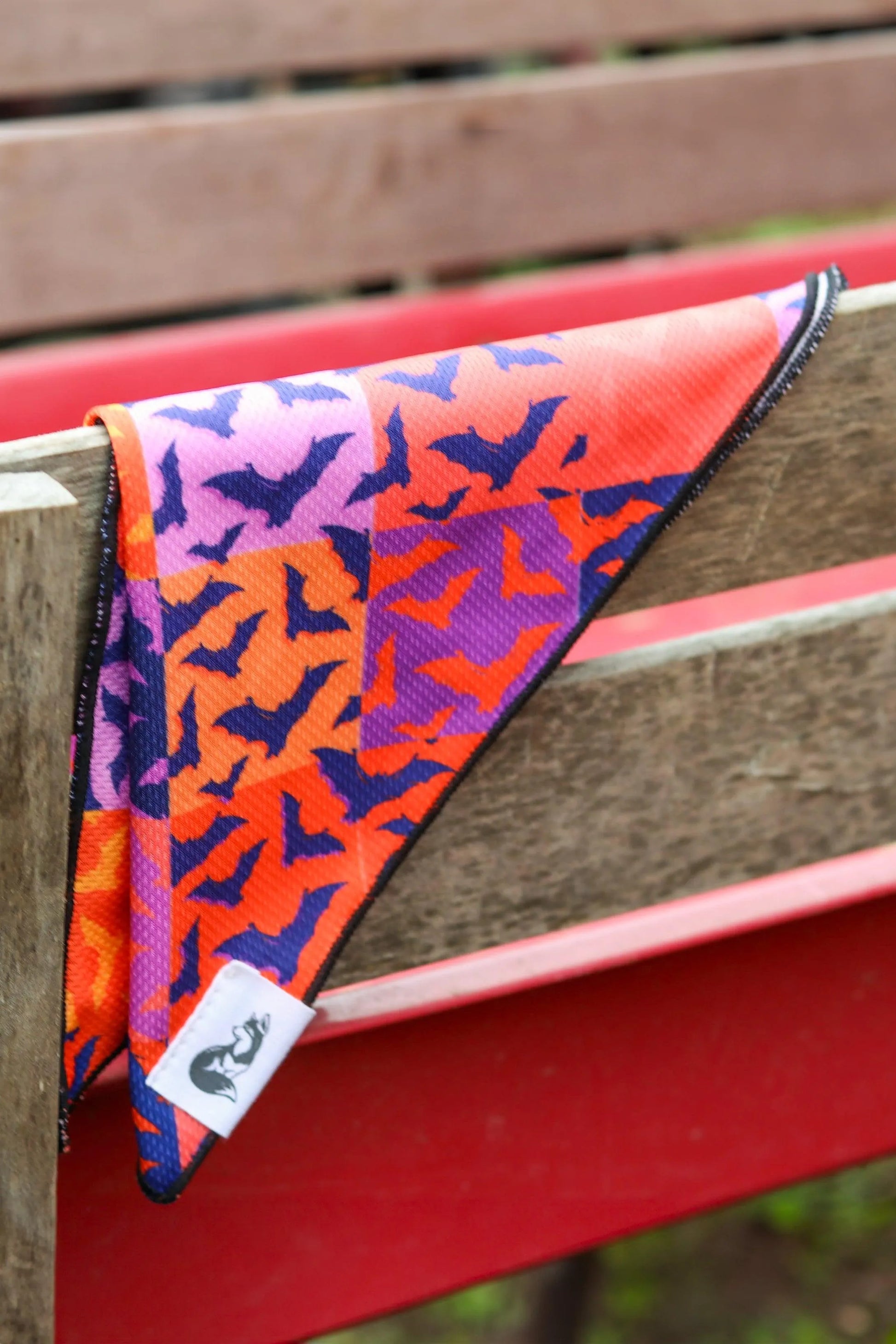 Spooky Bat Squares Dog Bandana-1
