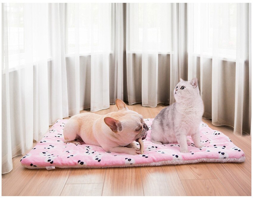 Portable Pet Dog Bed Blankets Washable Puppy Blanket Pad Winter Warm Mats Soft Sofa Cushion for Dogs Pet Sleeping Beds Supplies-4