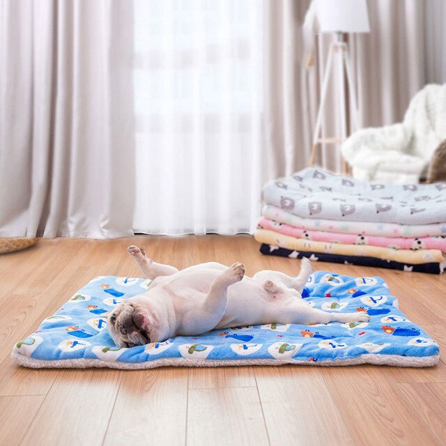 Portable Pet Dog Bed Blankets Washable Puppy Blanket Pad Winter Warm Mats Soft Sofa Cushion for Dogs Pet Sleeping Beds Supplies-6