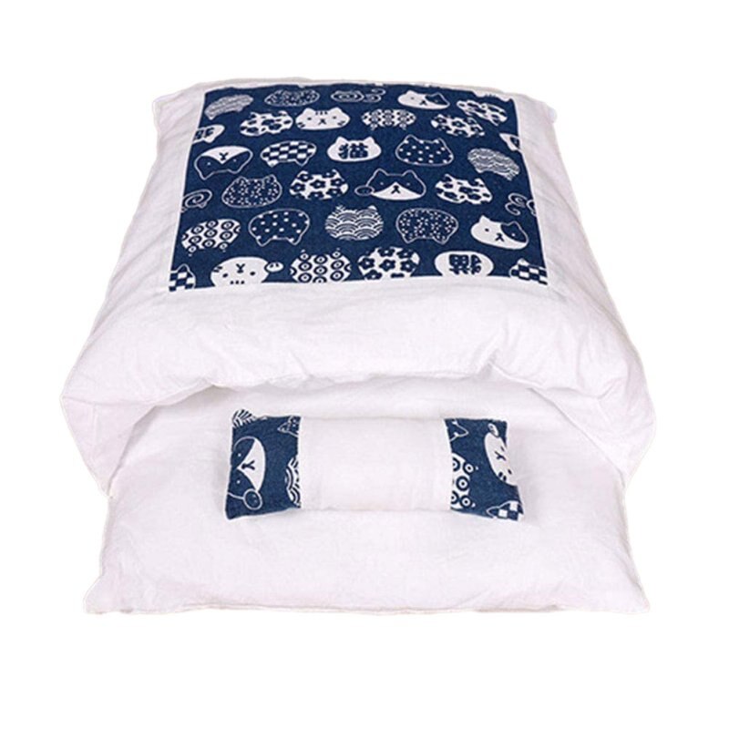 Winter Warm Pet Dog Cave Bed Soft Fleece Washable Removable for Cat Puppy Japanese Style Sleeping Bag Cushion House-3